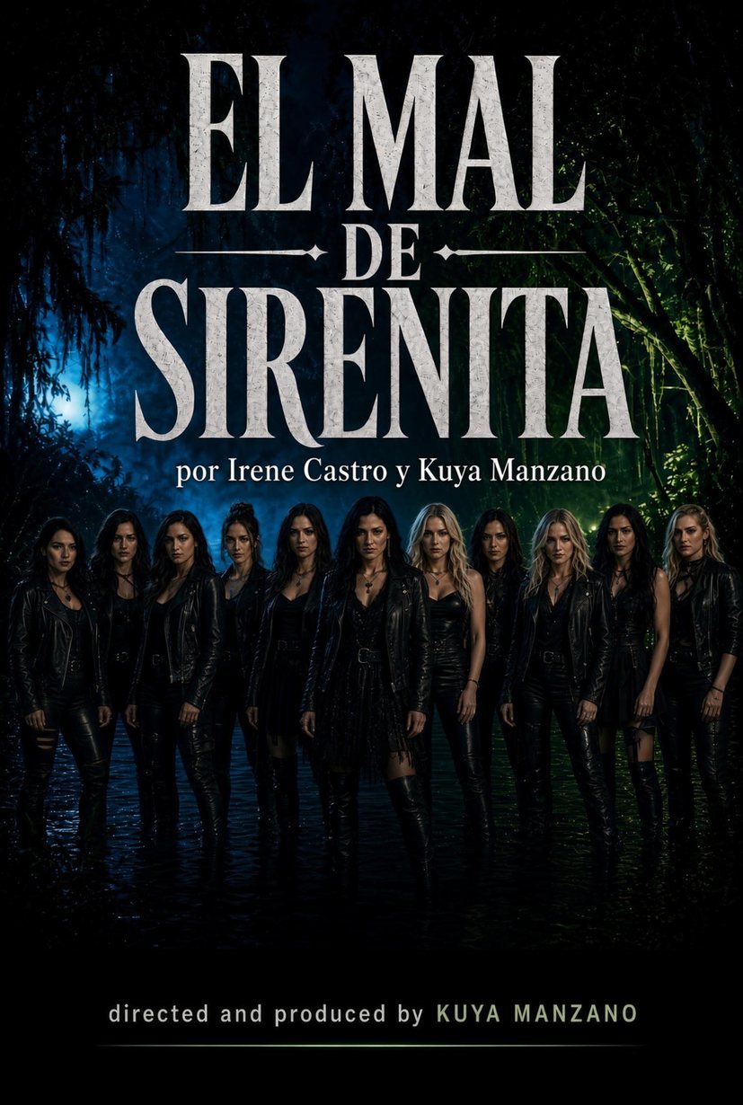 AI-generated poster for the theatre play El Mal de Sirenita by Irene Castro and Kuya Manzano